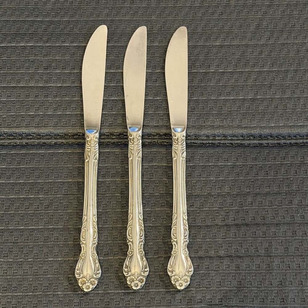 Ekco Beaumont Dinner Knives Stainless Steel Lot Of 3